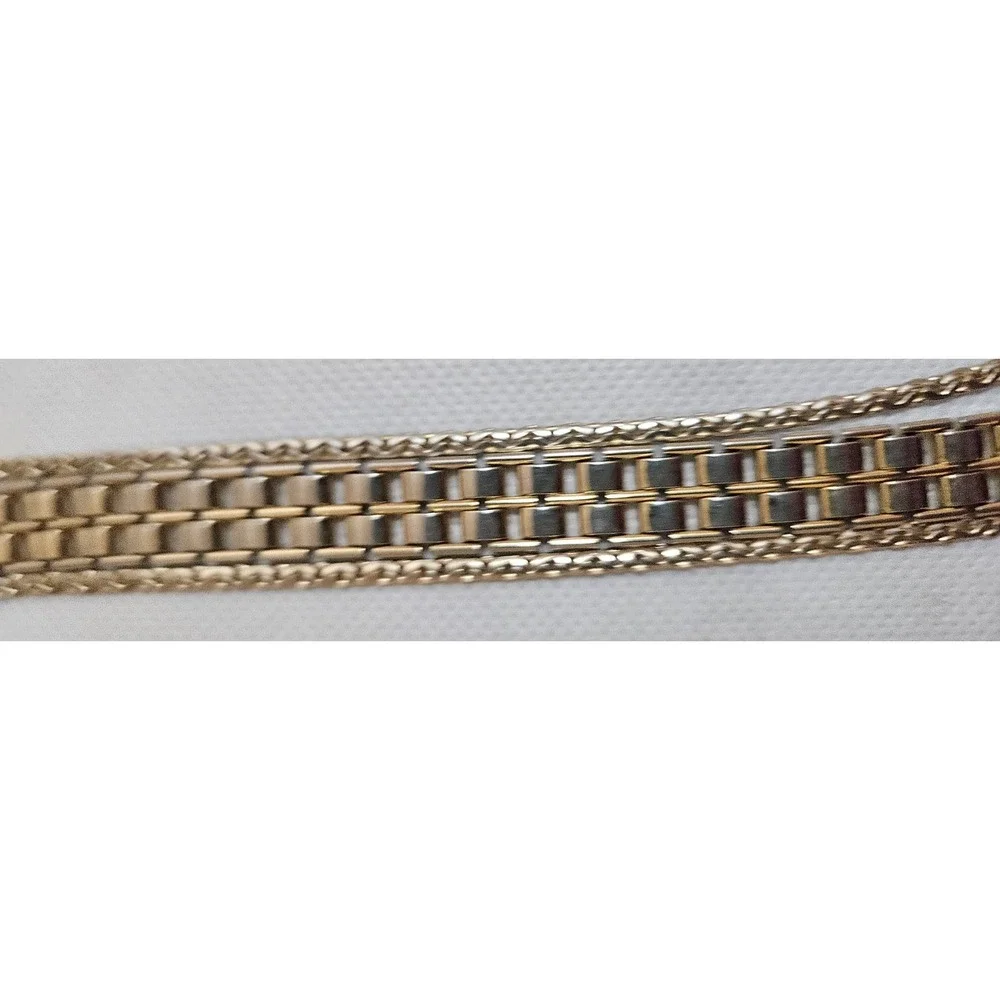 Gold Tone Multi Strand‎ Chain Bracelet Statement Jewelry Fashion Accessory